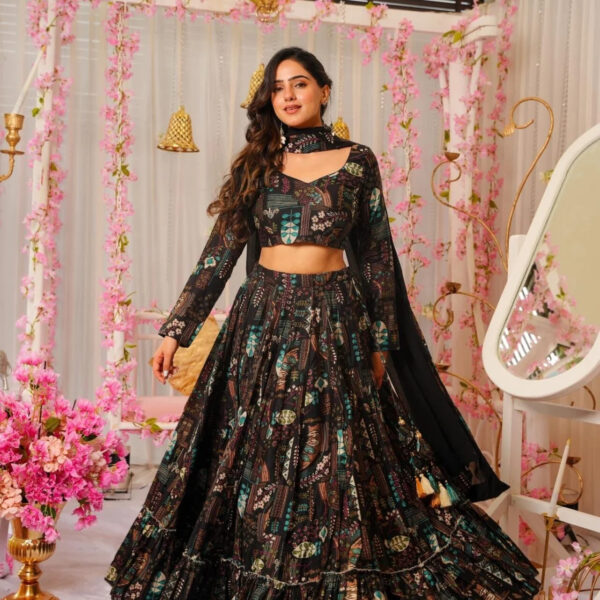 Farisha black lehenga set