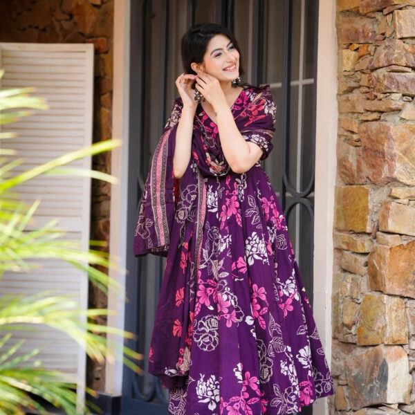 Violet Whimsy Cotton Suit Set