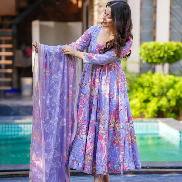 Lavender Sky Cotton Suit Set