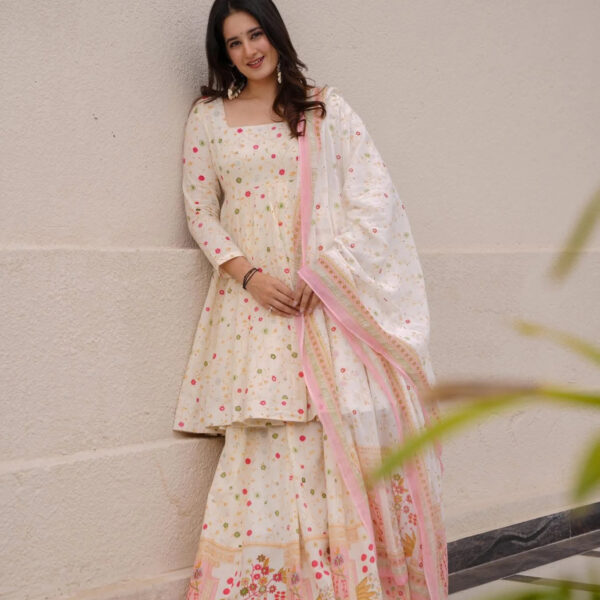 Advika Ivory Cotton Suit Set